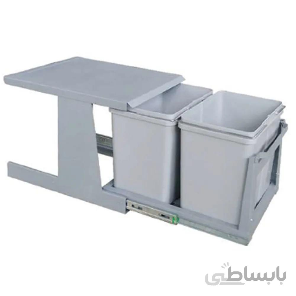 سطل زباله مدل 816 دو مخزنه متوسط ریل کف آدلان