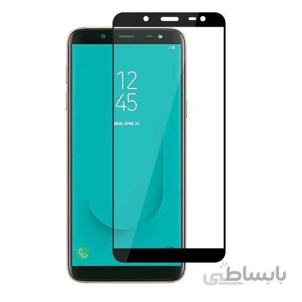 گلس J8 محافظ صفحه نمایش فول چسب گوشی موبایل سامسونگ Galaxy