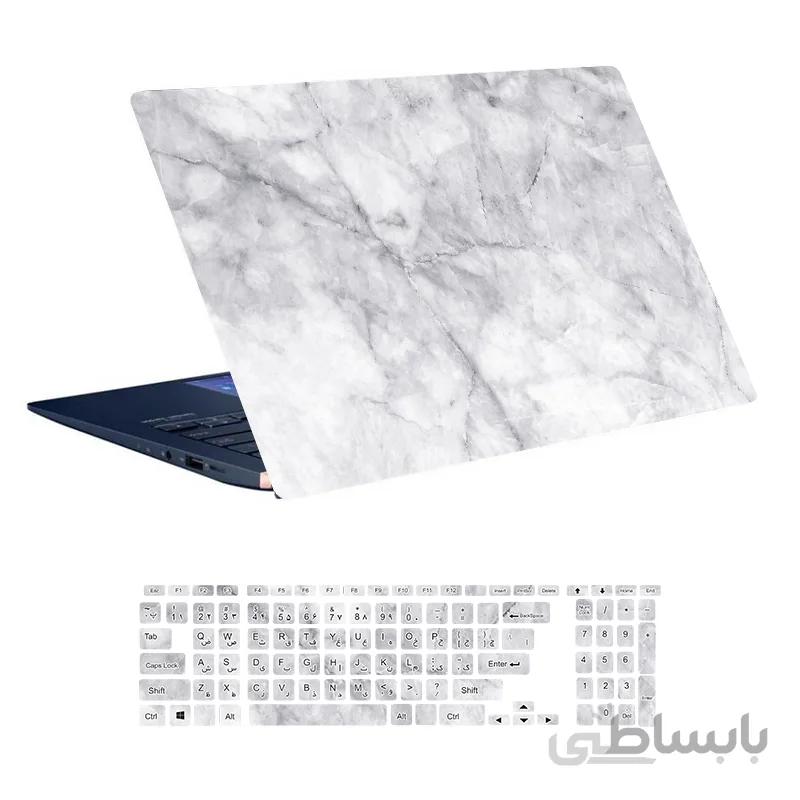 استیکر لپ تاپ طرح Marble کد ۴۶ به همراه استیکر کیبورد