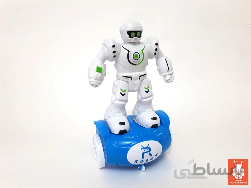 عروسک ربات اسکوتر سوار نخ کش