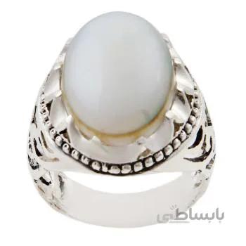 انگشتر نقره مردانه مدل عقیق باباقوری کد AM_1341