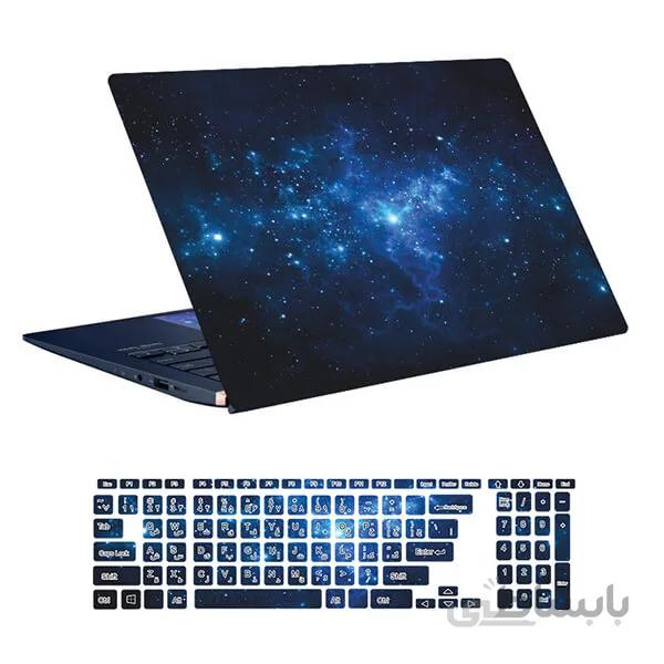 اسکین لپ تاپ طرح Space کد ۷۳ به همراه استیکر کیبورد