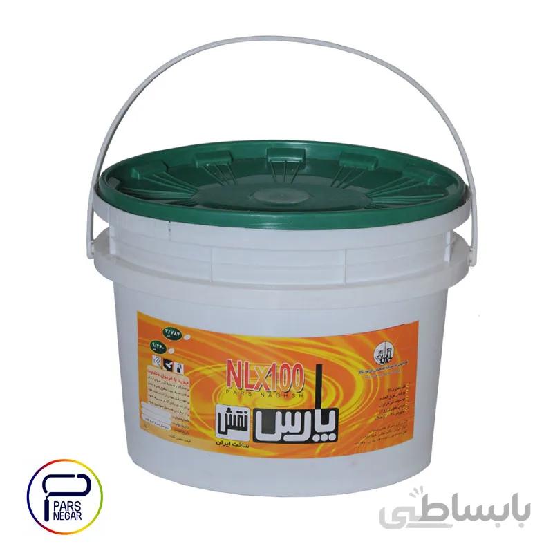 رنگ سفید نیم پلاستیک چاپ زرد پارس نقش دبه ۱۲ کیلوگرمی