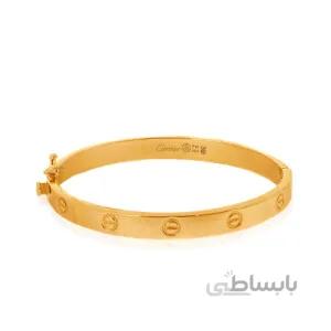 دستبند النگویی طلا طرح LOVE کارتیر کد CB453