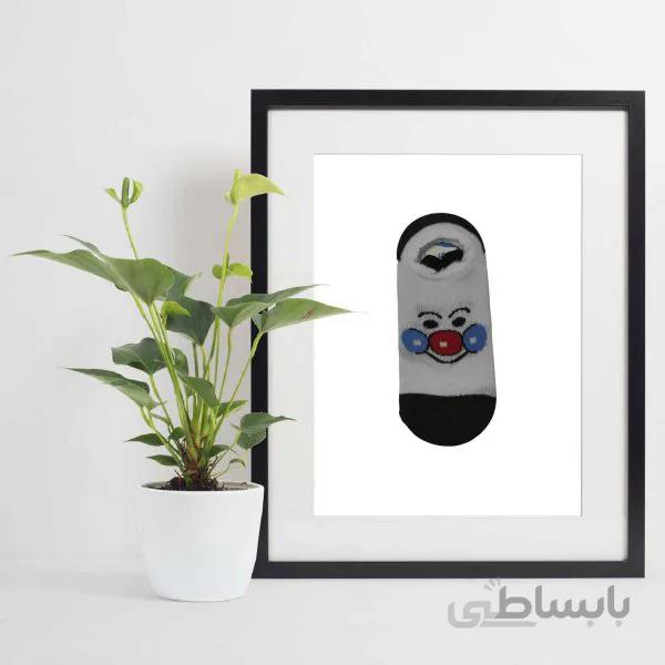 جوراب دخترانه کالج طرح گوشواره ای مدل دلقک