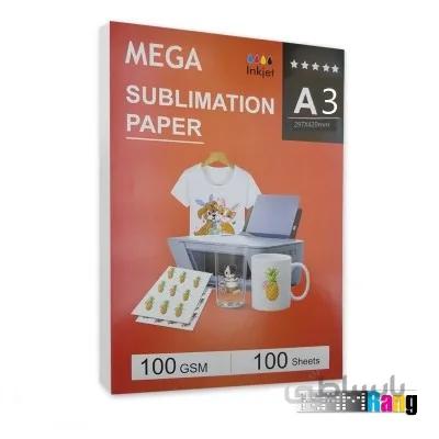 کاغذ سابلیمیشن مگا MEGA سایز A3 وزن 100 گرم 100 برگ