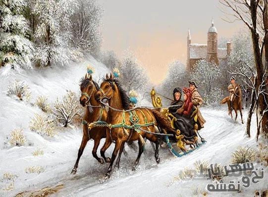 نخ و نقشه طرح اسب سواری زمستان - 3012