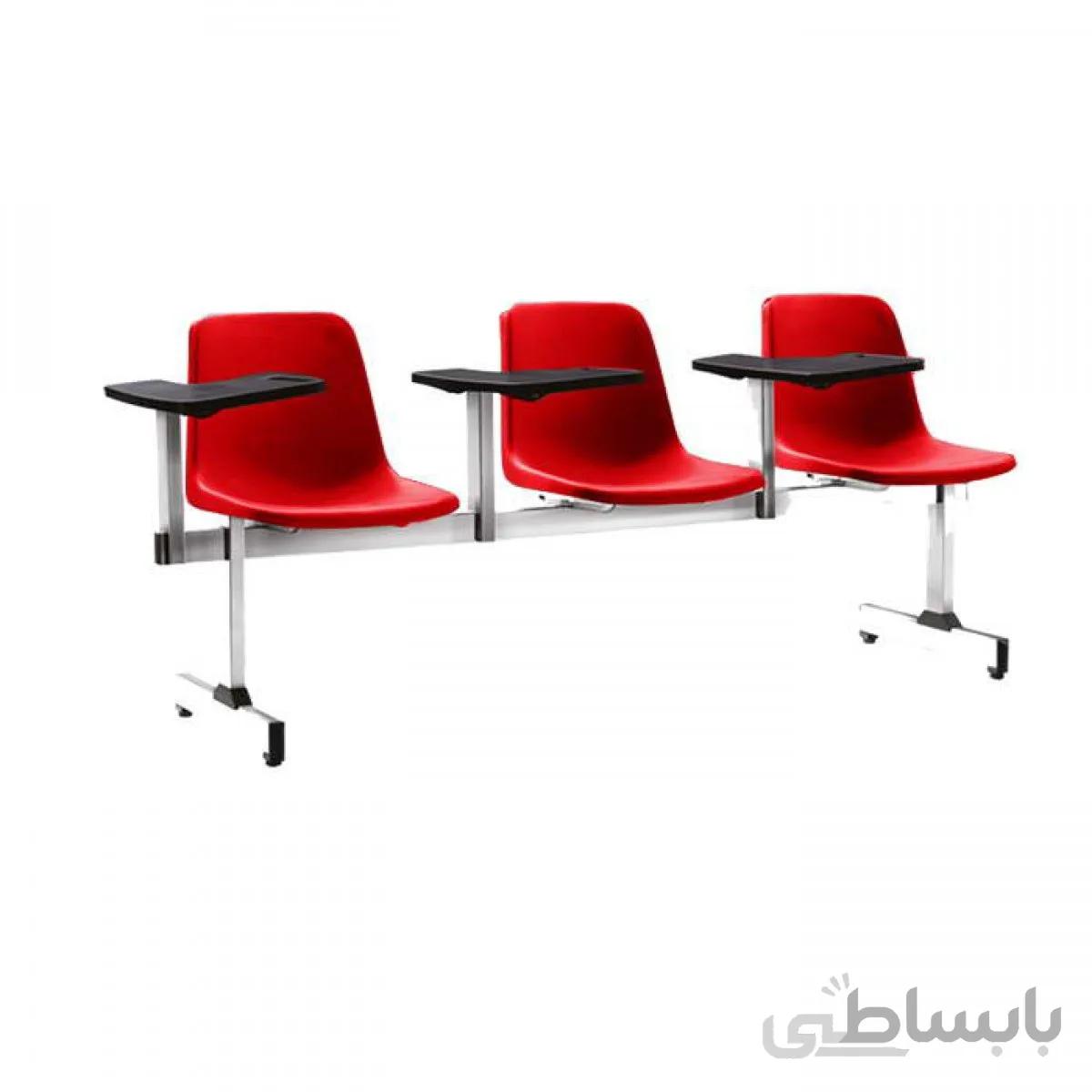 ‌صندلی آموزشی سه نفره فایبرپلاست صنایع نظری