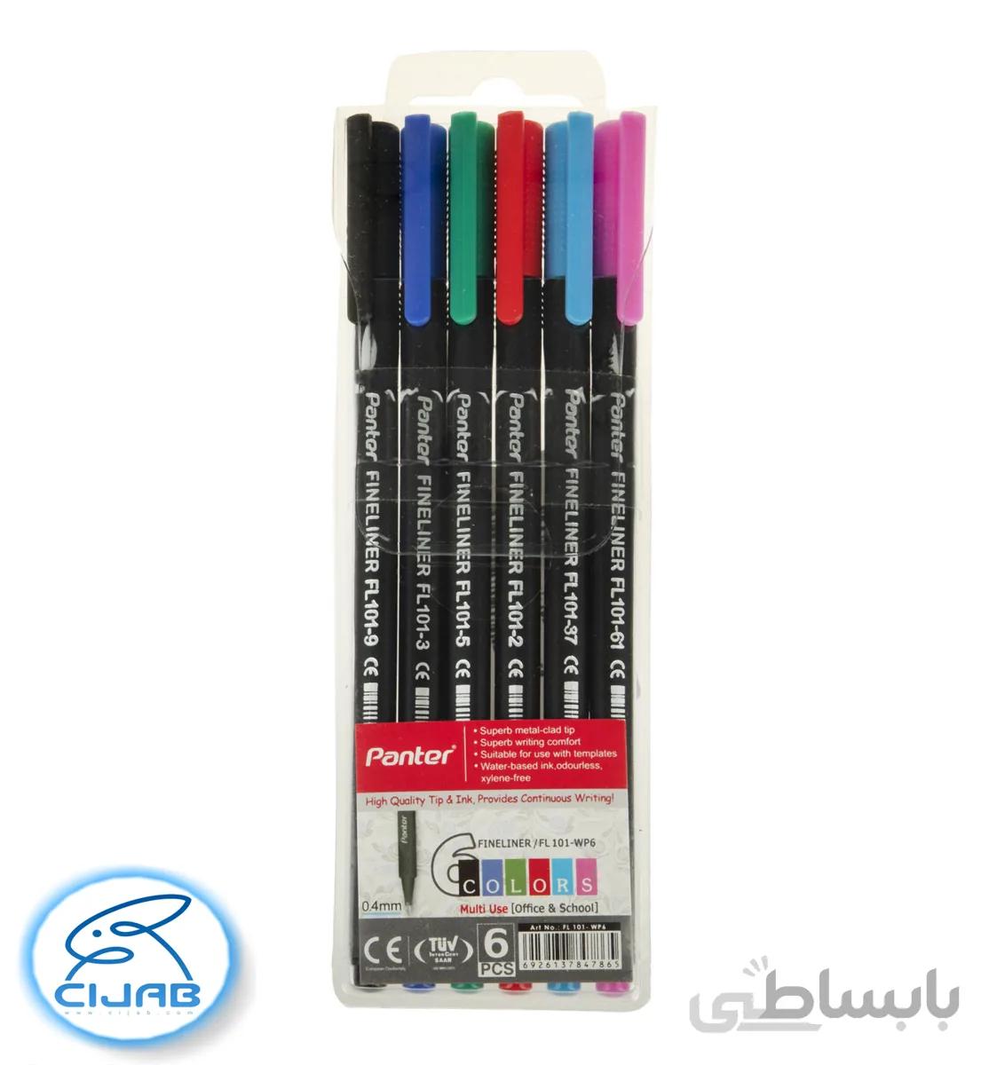 روان نویس ۶رنگ پنتر مدل panter fineliner fl 101
