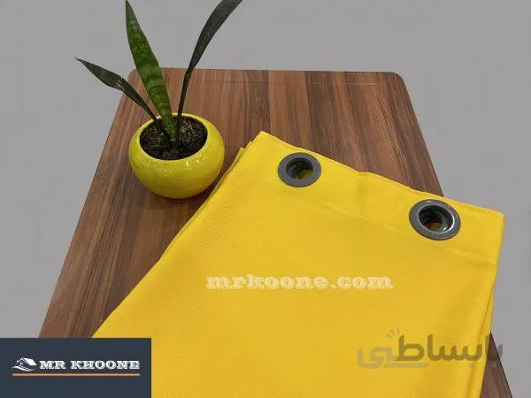 پرده آماده کتان گارنت لیمویی