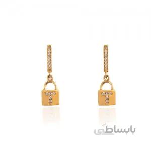 گوشواره طلا زنانه طرح قفل تیفانی کد CE393