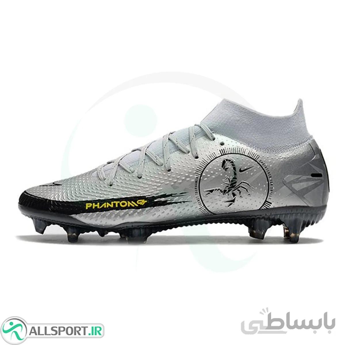 کفش فوتبال نایک فانتوم طرح اصلی Nike Phantom Elite Dynamic Fit FG Silver Black