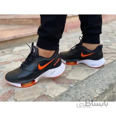 کتانی اورجینال نایک زوم ایکس وین فلو رویه چرم مشکی/نارنجی Nike Zoom Winflo 37x