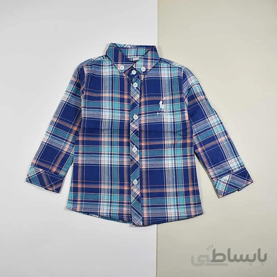 پیراهن پسرانه بچه گانه چهارخانه کد 2323