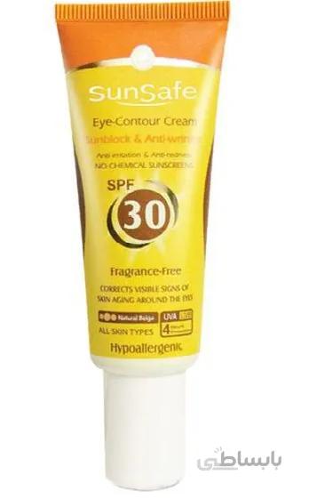 کرم دور چشم SPF30 مناسب انواع پوست سان سیف 20 میل ا SunSafe Eye Cream SPF30 For All Skins 20ml