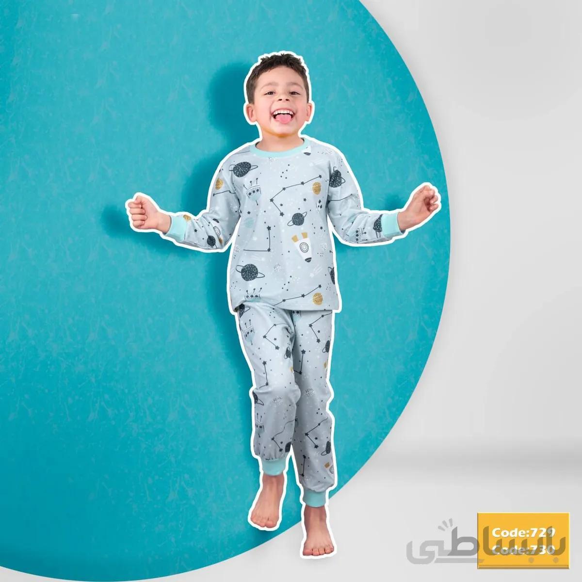 ست بلوز شلوار فضا نوردی پسرانه تمام پنبه کد:9100