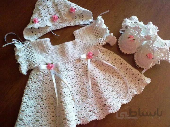 پیراهن نوزادی بافتنی مدل پرنسس کد996