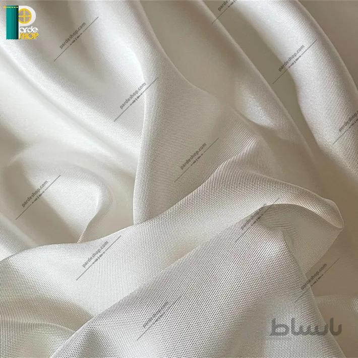 آستر پرده لوکس براق رنگ شیری روشن همراه دوخت و نوار