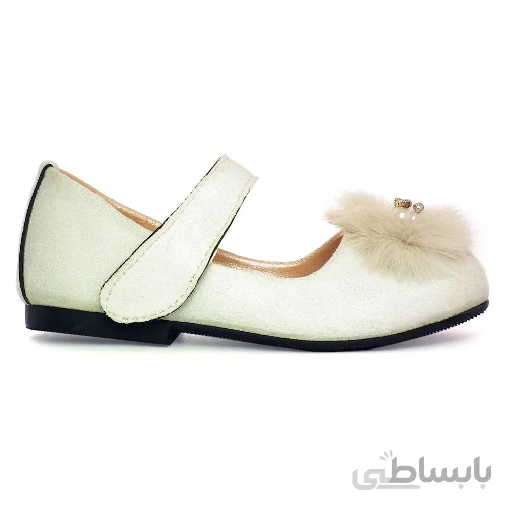 کفش دخترانه مخمل مدل AMS سفید
