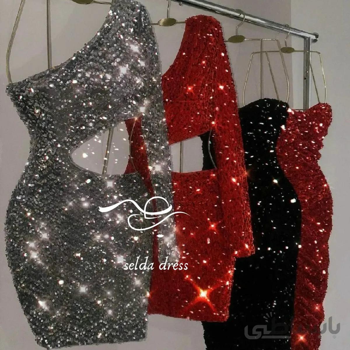 لباس مجلسی کوتاه دخترانه ۱۳۸۳ - نقره ای / ۴۰ / جلویی تک آستین ا 1383