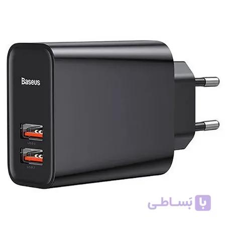 شارژر دیواری دو پورت 30 وات بیسوس مدل Baseus CCFS-E01