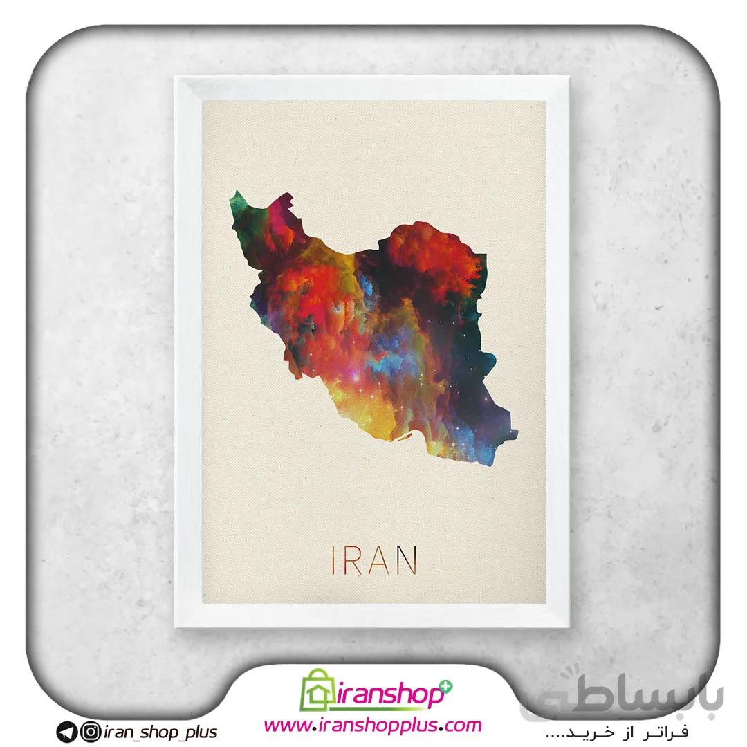 تابلو نقشه کشور ایران با تم Water Color