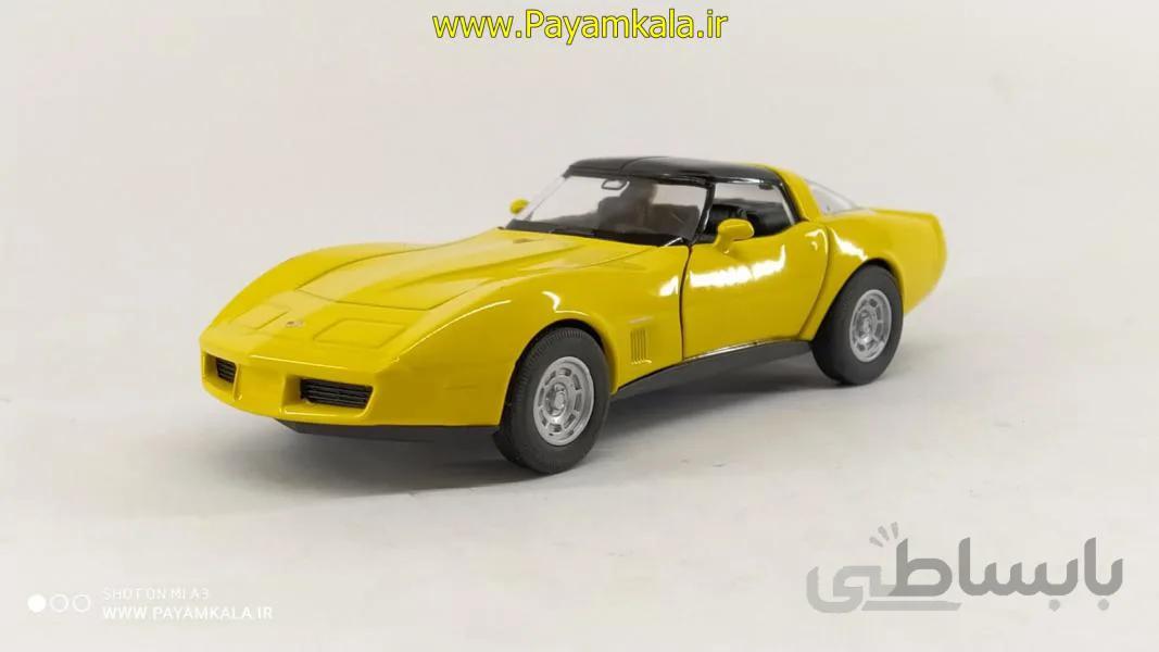 ماشین فلزی شورلت کروت1982 (CHEVROLET CORVETTE COUPE BY WELLY) زرد