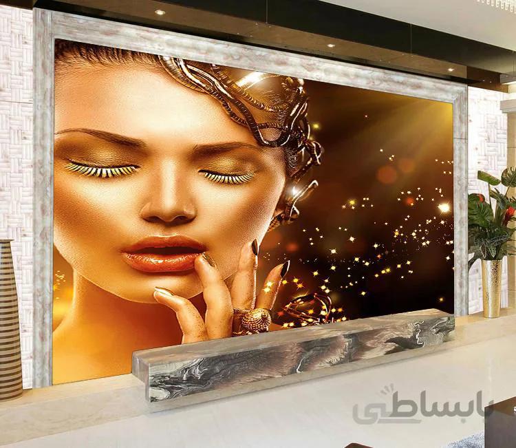 پوستر دیواری سه بعدی از چهره زن