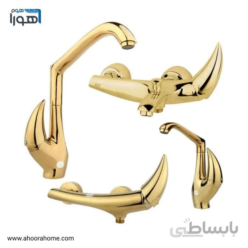 ست شیرآلات راسان مدل هیپو طلایی RASAN