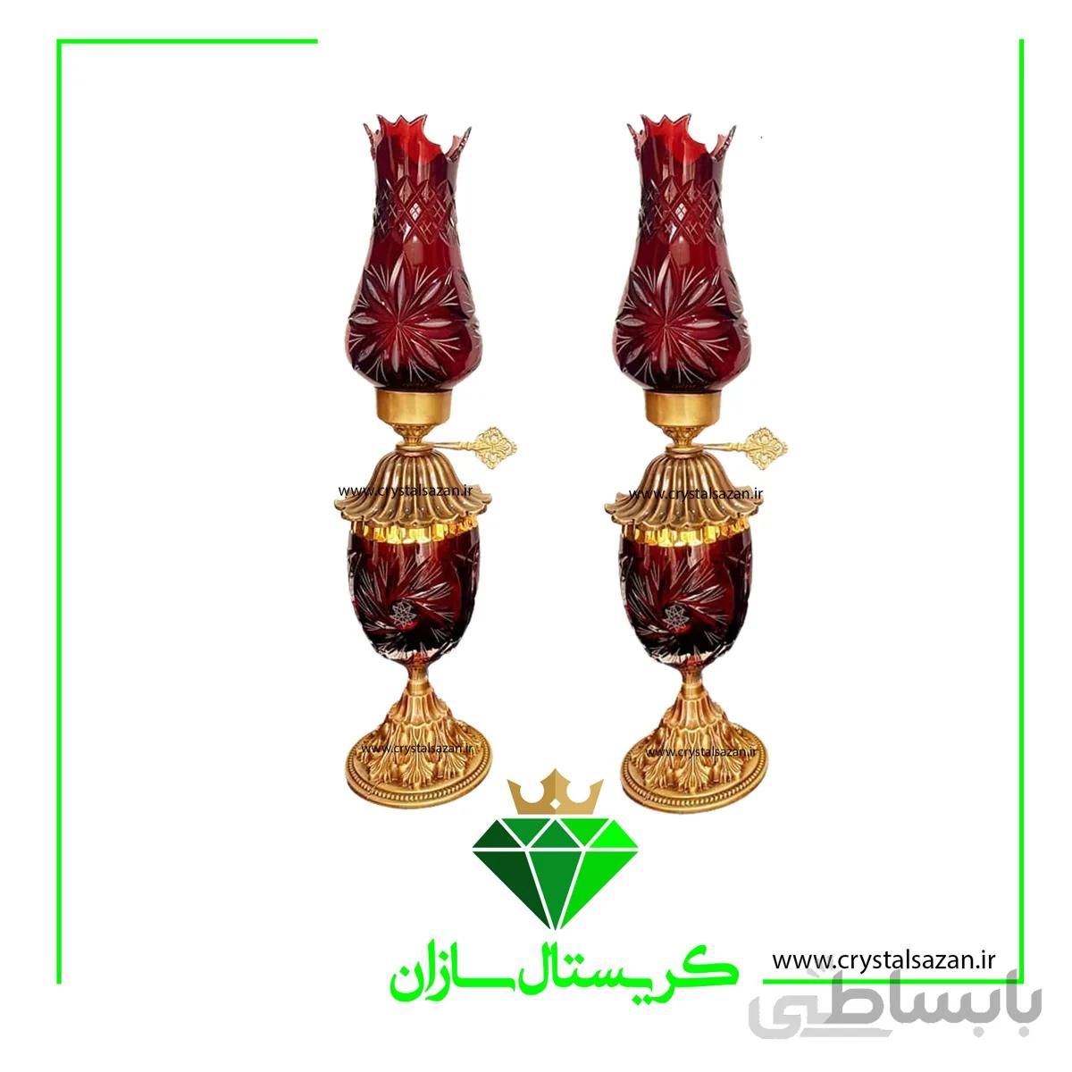 گردسوز یا چراغ برقی مدل لاله تابان قرمز کریستال سازان کد CH1251