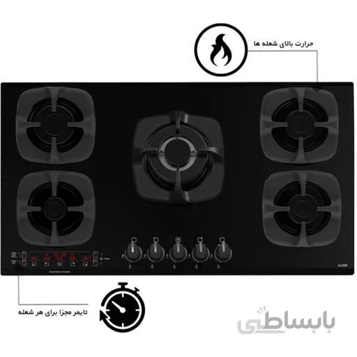 اجاق گاز صفحه ای آلتون 5 شعله مدل G516D ا ALTON G516D GLASS STOVE