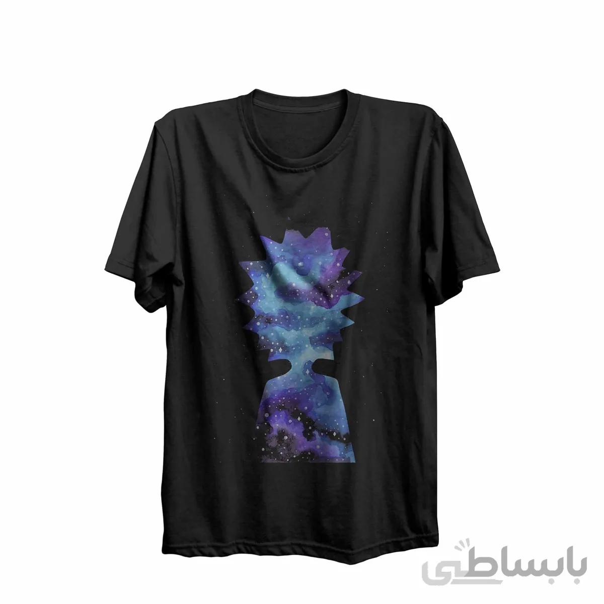 تیشرت یقه گرد مشکی طرح انیمیشن ریک و مورتی Rick and Morty