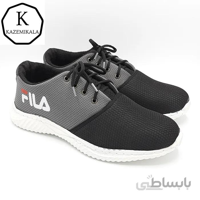 کفش اسپرت و پیاده روی فیلا بنددار رنگ طوسی،مشکی
