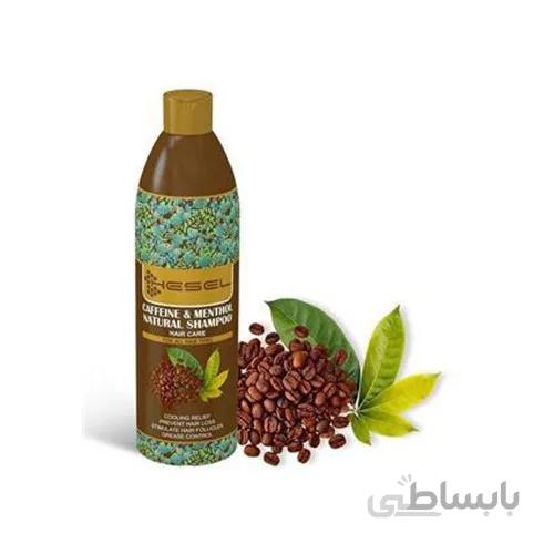 شامپو گیاهی کافئین و منتول هسل ا Hesel Total Repair Caffein And Menthol Natural Shampoo 400g