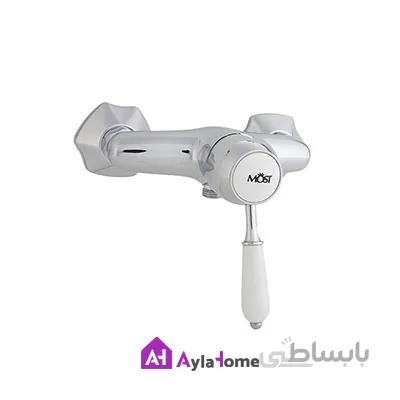 شیر مخلوط توالت موست مدل هاوایی کروم سفید