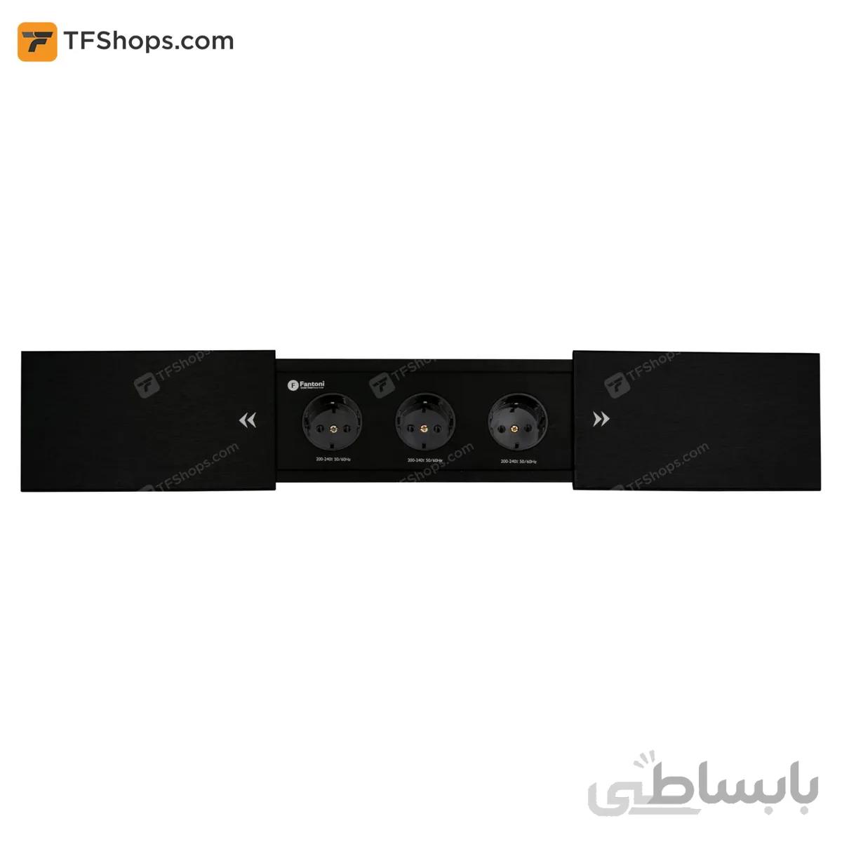 پریز برق کشویی دو طرفه فانتونی مدل N423 مشکی ا Desk connection panels