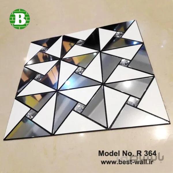 بین کابینتی مثلثی سفید نقره ای آینه ای T364