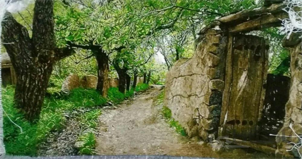 تابلو فرش نفیس ایرانی- دست بافت-طرح منظره- کوچه باغ ا Iranian Pictorial Carpet- Handmade-Scenery- Garden Way