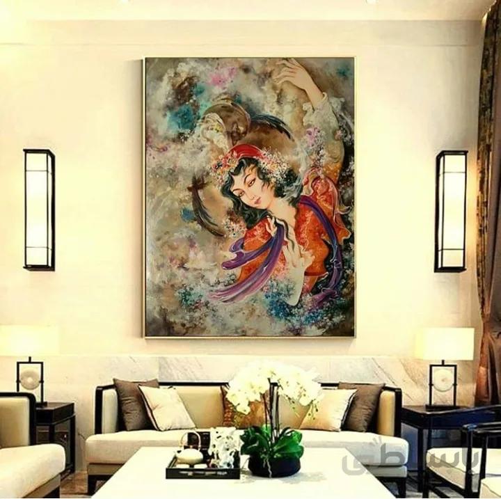 تابلو نقاشی نگارگری مینیاتور کلاسیک طرح چهره کد ۱۰۱۸۵۰