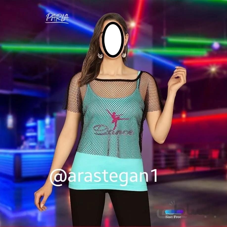 تاپ زنانه توردار طرح دنس
