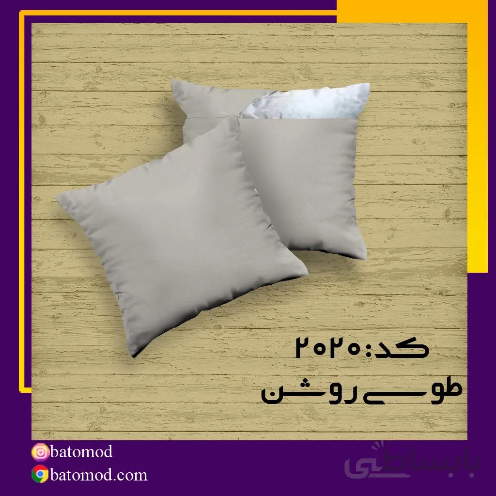 کوسن کتان طوسی روشن