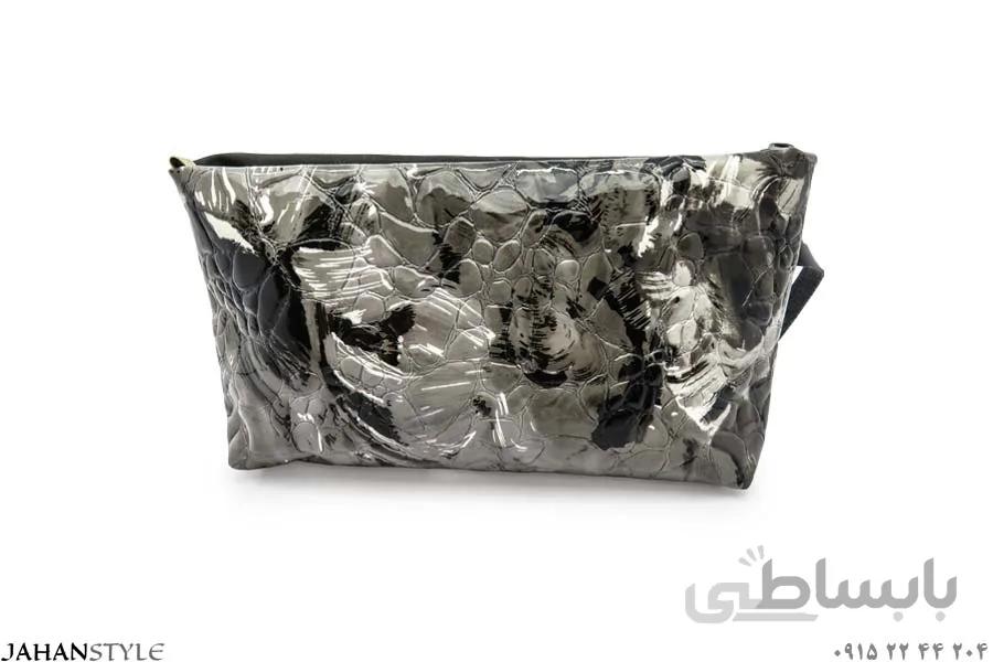 کیف لوازم ارایشی ابرنگی خاکستری