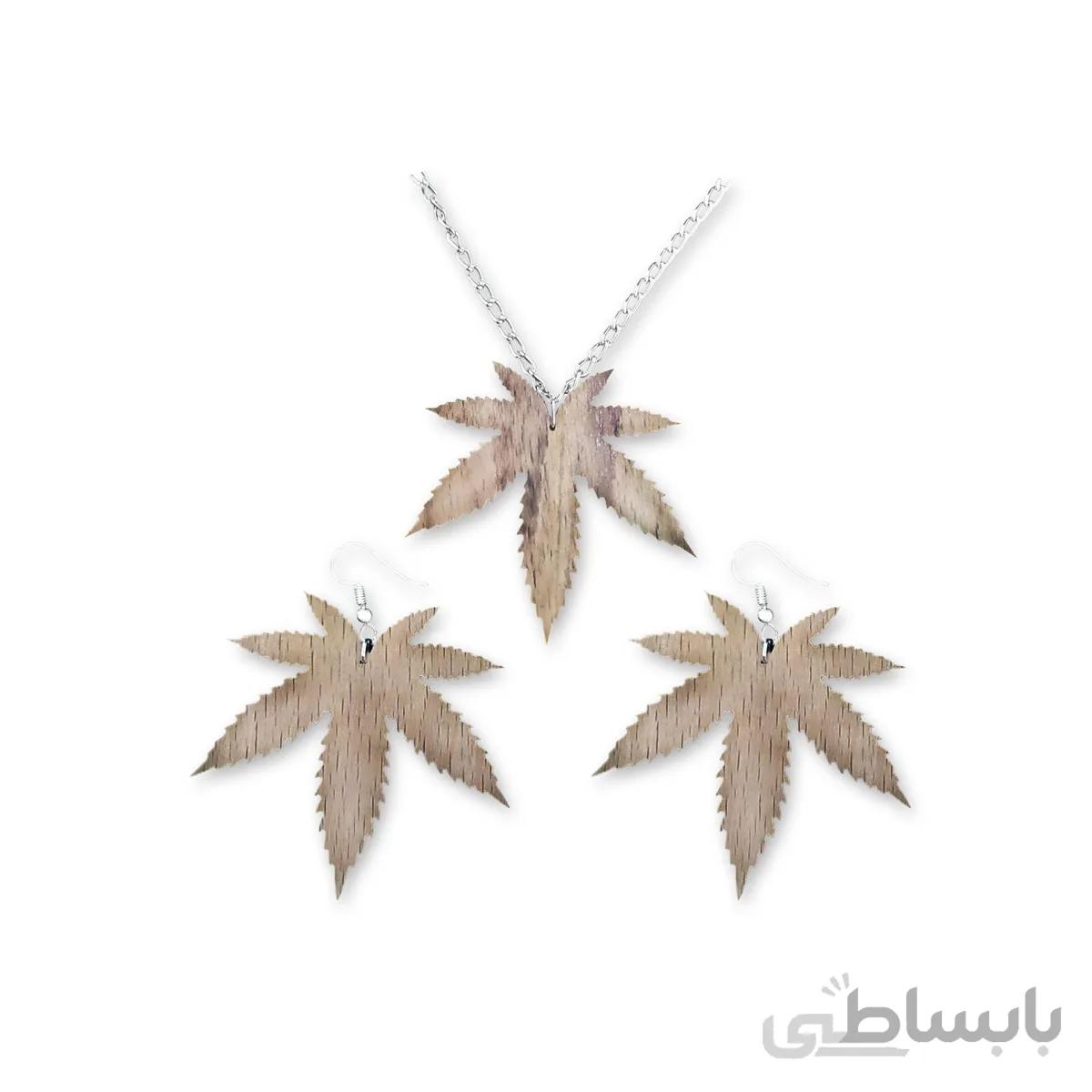 ست گوشواره و گردنبند طرح برگ