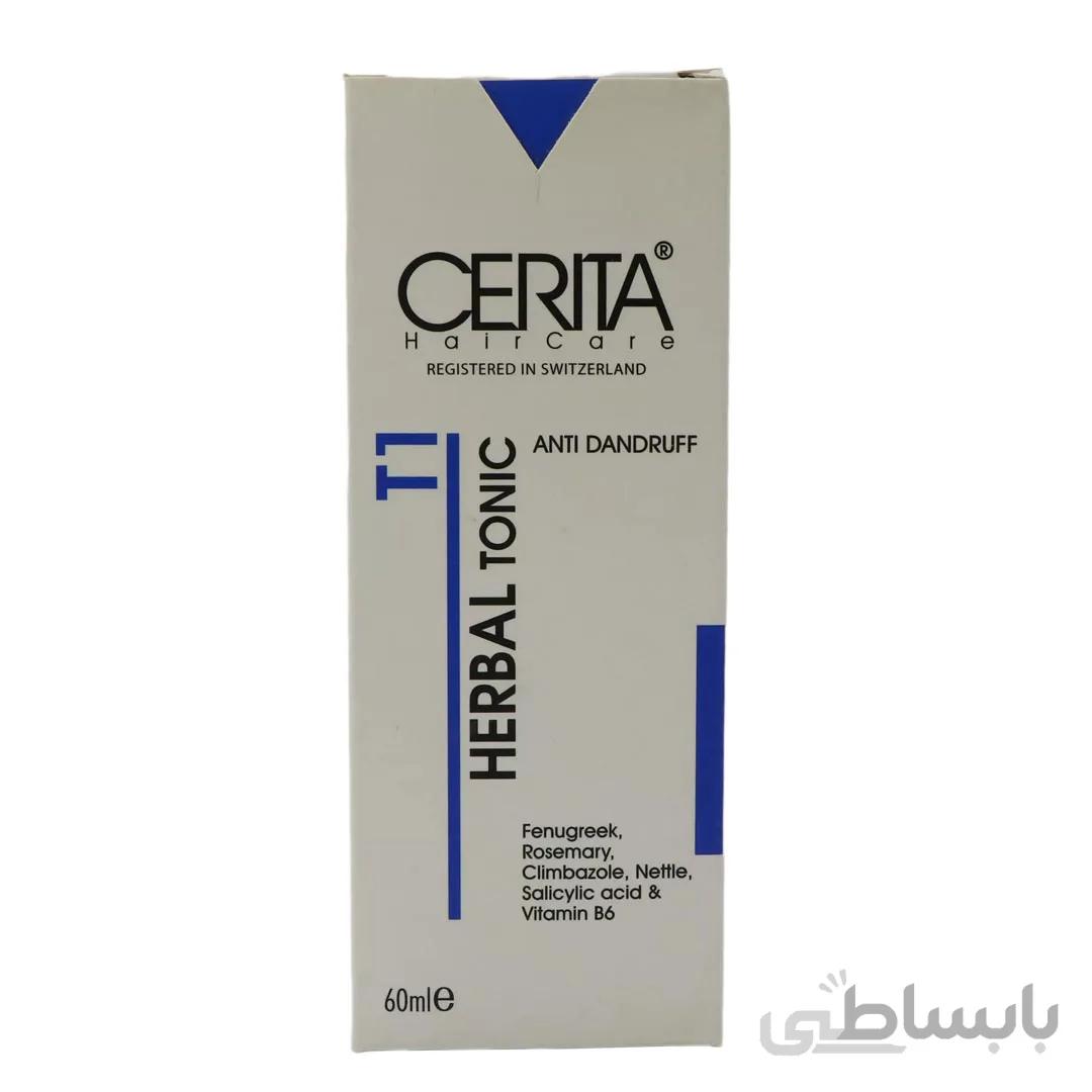تونیک تقویت کننده و ضد شوره موی T1 سریتا 60 میلی لیتر ا Cerita Anti Dandruff T1 Herbal Tonic 60ml
