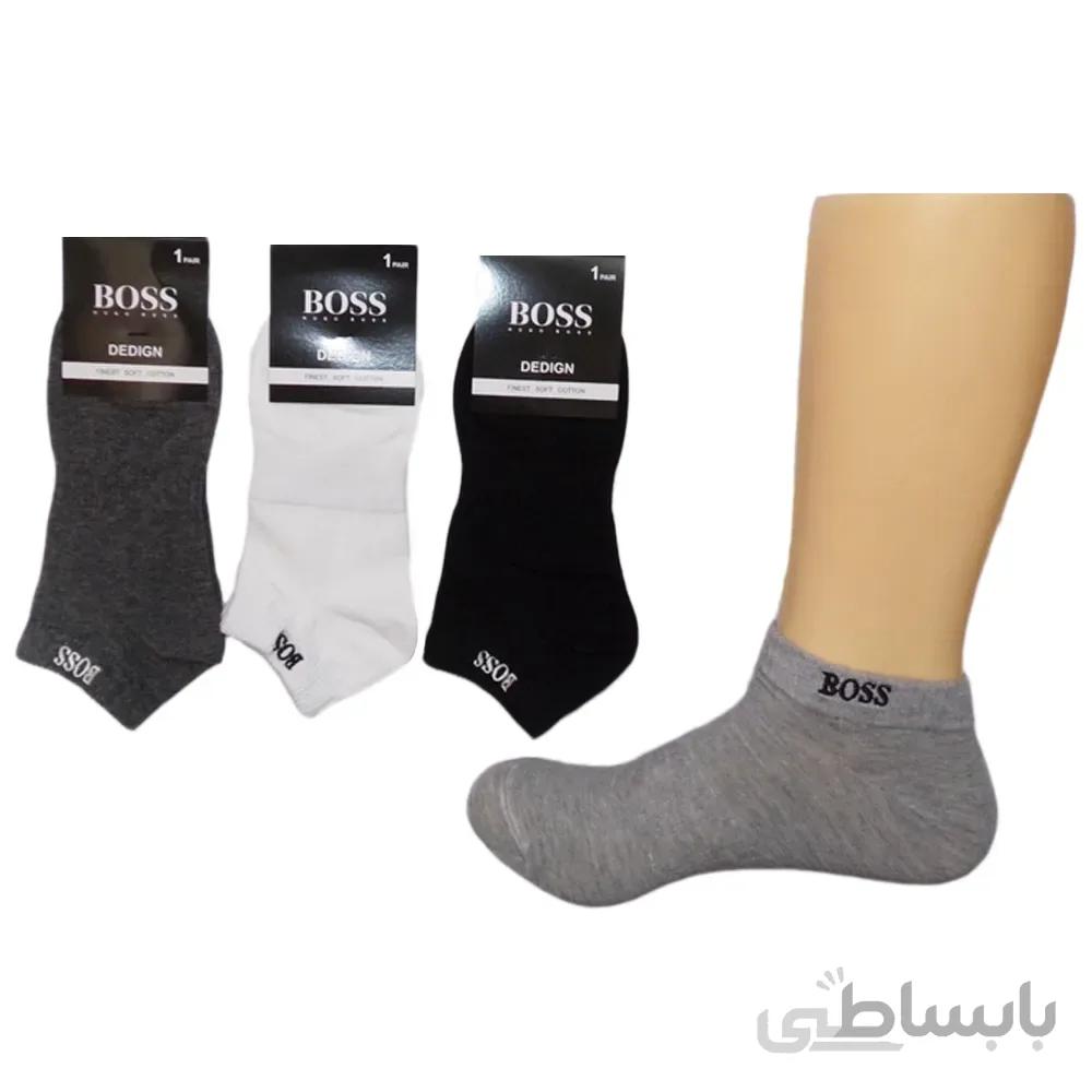 جوراب مچی مردانه Funny Socks طرح گلدوزی Boss