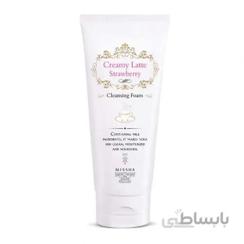 فوم شست و شوی توت فرنگی لاته میشا- Creamy Strawberry Latte Cleansing Foam