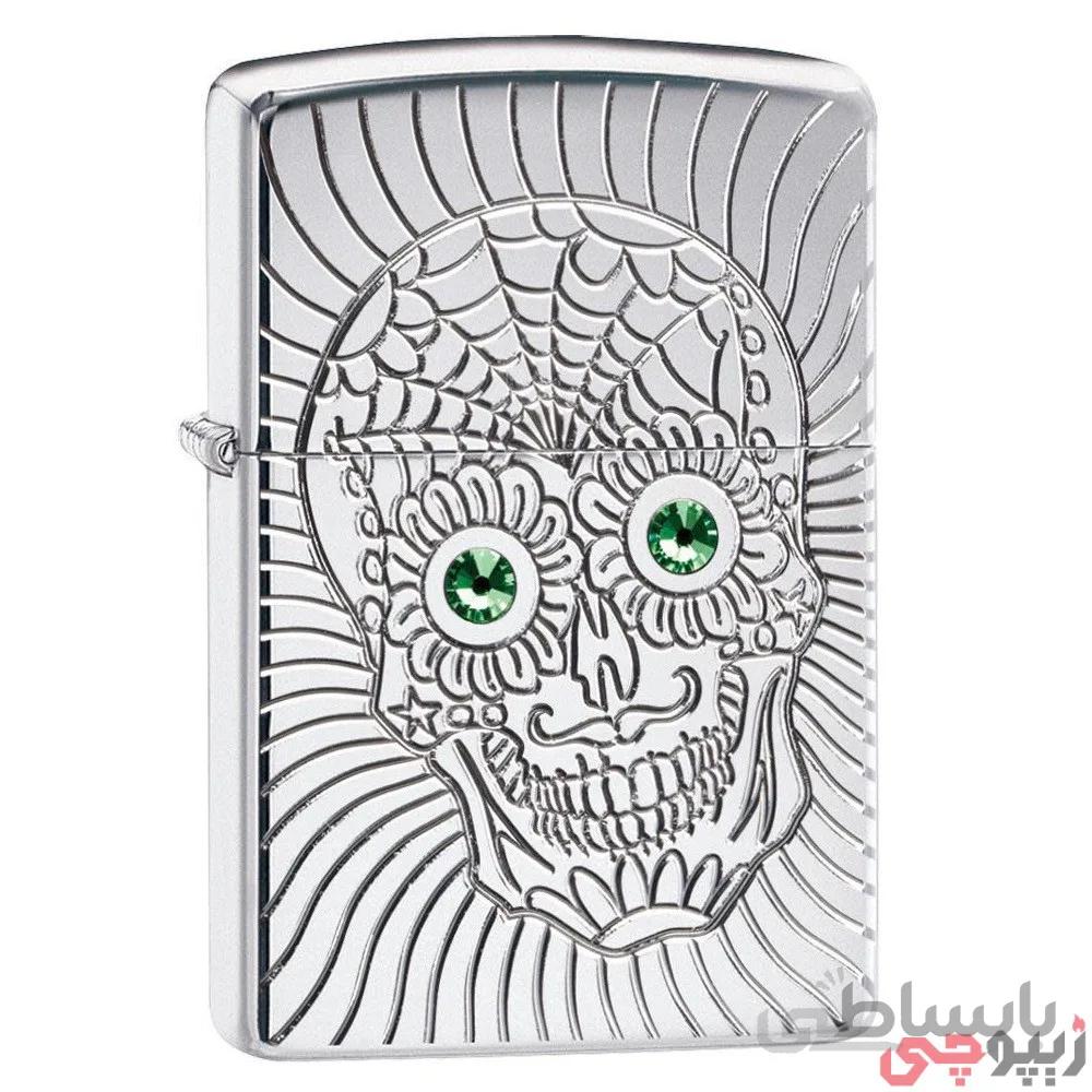 فندک زیپو اصل کد ۴۹۱۷۲ – Original Zippo Sugar Skull Design