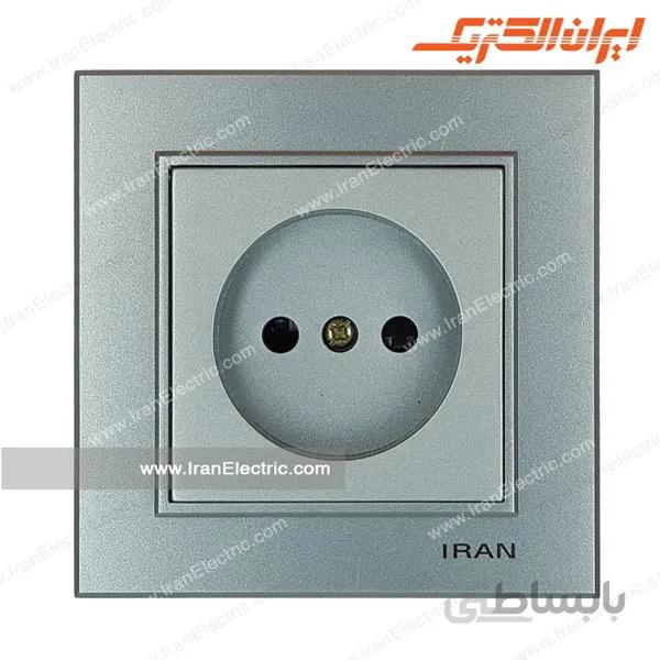 پریز برق ساده برلیان نقره ای