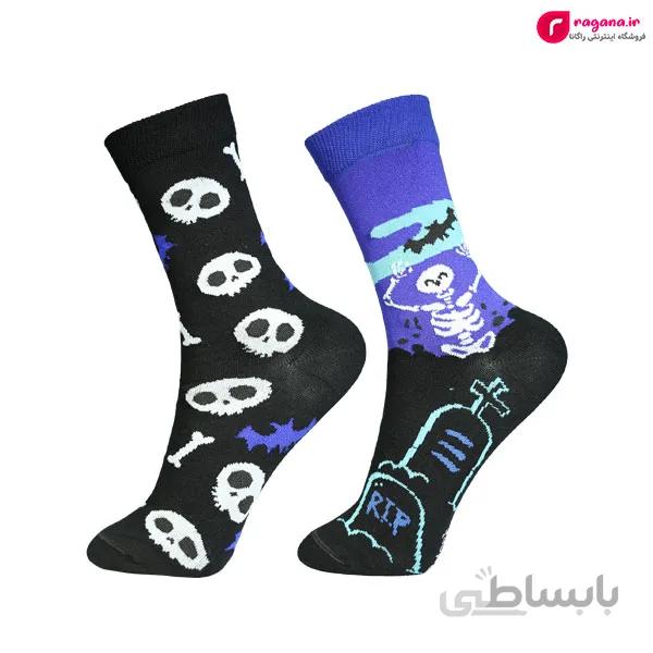 جوراب زنانه ساق بنلد پاتوک پاتوک طرح اسکلت تا ب تا کد R215229