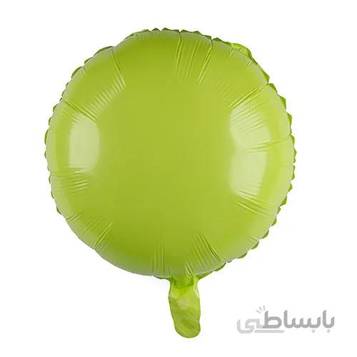 بادکنک فویلی گرد براق لیمویی